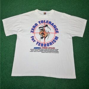 9/11 Zero Tolerance Vintage Terrorism Osama Bin Laden George Bush XL T Shirt
